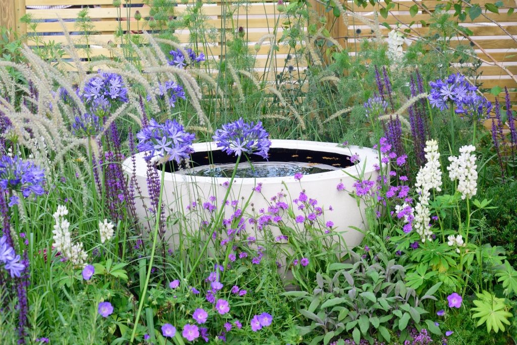 water feature in garden